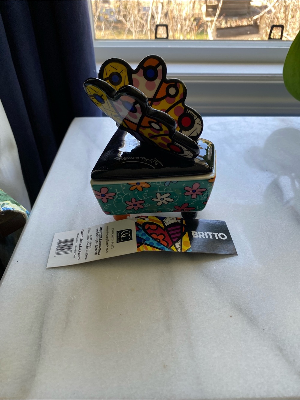 BRITTO Multicolor Decorative Butterfly Trinket Box